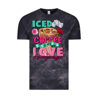 Cloud Black Iced Coffee is my love language Valentine's Day Vintage Tee - FaDigitalArtStudio