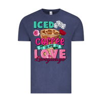 Vintage Denim Iced Coffee is my love language Valentine's Day Vintage Tee - FaDigitalArtStudio