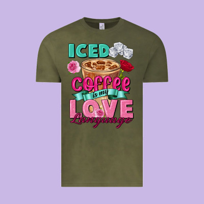Iced Coffee Is My Love Language Valentine's Day Vintage Tee Designed By Fadigitalartstudio