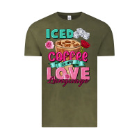 Vintage Olive Iced Coffee is my love language Valentine's Day Vintage Tee - FaDigitalArtStudio