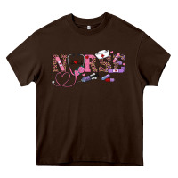 Chocolate Brown valentines day nurse Heavy Core Tee - RanaPortraitStore
