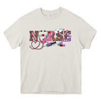 Cream valentines day nurse Heavy Core Tee - RanaPortraitStore