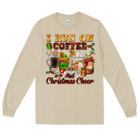 Mushroom i run on coffee and christmas cheer Long Sleeve Tee - FaDigitalArtStudio
