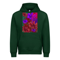 Forest Green floral pattern Urban Hoodie - JahusDesignShop