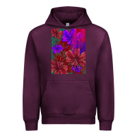 Mauve Wine floral pattern Urban Hoodie - JahusDesignShop
