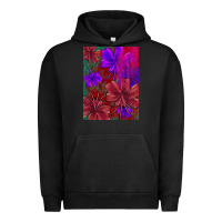 Pigment Black floral pattern Urban Hoodie - JahusDesignShop