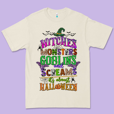 Witches Monsters Goblins And Screams Its Almost Halloween Premium Tee Designed By Cowgirlartshop