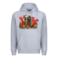 Heather Grey joy pig Premium Hoodie - LillyAllenDesigns