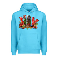 Ocean Blue joy pig Premium Hoodie - LillyAllenDesigns