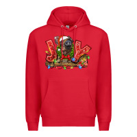 Red joy pig Premium Hoodie - LillyAllenDesigns