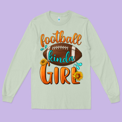 Football Kinda Girl Long Sleeve Tee Designed By Bundleandbundleshop