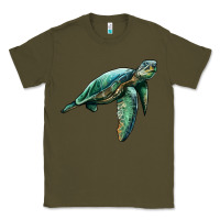 Army Green sea turtle Classic Tee - Artiststas