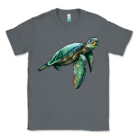 Charcoal Heather sea turtle Classic Tee - Artiststas