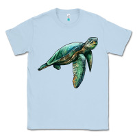 Dusty Blue sea turtle Classic Tee - Artiststas