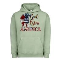 Pigment Oil Green god bless america Urban Hoodie - JahusDesignShop