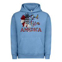 Pigment Pebble Blue god bless america Urban Hoodie - JahusDesignShop