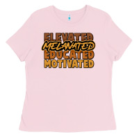 Bubblegum Pink Elevated melanated educated motivated Ladies Tee - HowdyJamesFarm