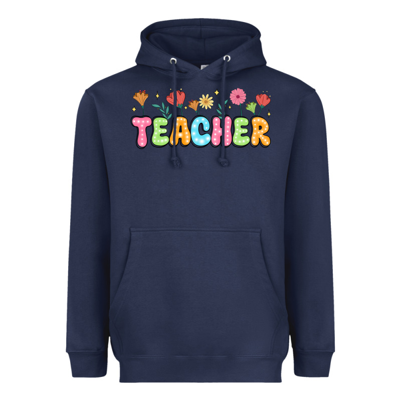 Custom Teacher Flowers Heavyweight Hoodie by JahusDesignShop | Teevron