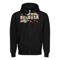 Black daisy teacher Zipper Hoodie - AdoDesignShop
