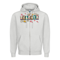 Dove Grey daisy teacher Zipper Hoodie - AdoDesignShop