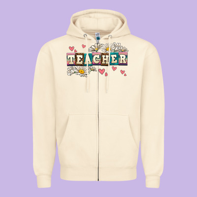 Daisy Teacher Zipper Hoodie Designed By Adodesignshop