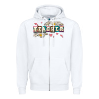 White daisy teacher Zipper Hoodie - AdoDesignShop