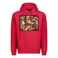 Cardinal cowhide sunflowers candy canes Christmas background Premium Hoodie - Jasminsmagicworld