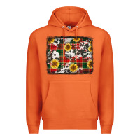 Carrot cowhide sunflowers candy canes Christmas background Premium Hoodie - Jasminsmagicworld
