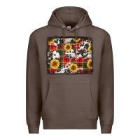 Coffee cowhide sunflowers candy canes Christmas background Premium Hoodie - Jasminsmagicworld