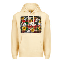 Pina Colada cowhide sunflowers candy canes Christmas background Premium Hoodie - Jasminsmagicworld