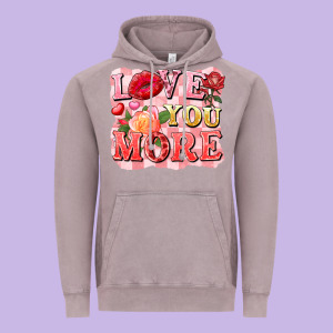 Love You More Vintage Hoodie Designed By Fadigitalartstudio