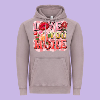 Love You More Vintage Hoodie Designed By Fadigitalartstudio