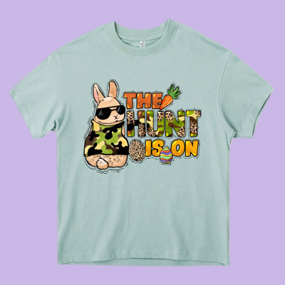 The Hunt Is On Easter Day Heavy Core Tee Designed By Howdyjamesfarm