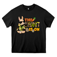 Black The hunt is on Easter Day Heavy Core Tee - HowdyJamesFarm