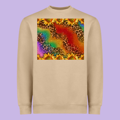 Pride Sunflower  Rainbow Leopard Heavyweight Sweatshirt Designed By Adodesignshop