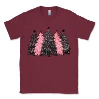 Burgundy pink christmas trees Classic Tee - CowGirlArtShop