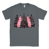Charcoal Heather pink christmas trees Classic Tee - CowGirlArtShop