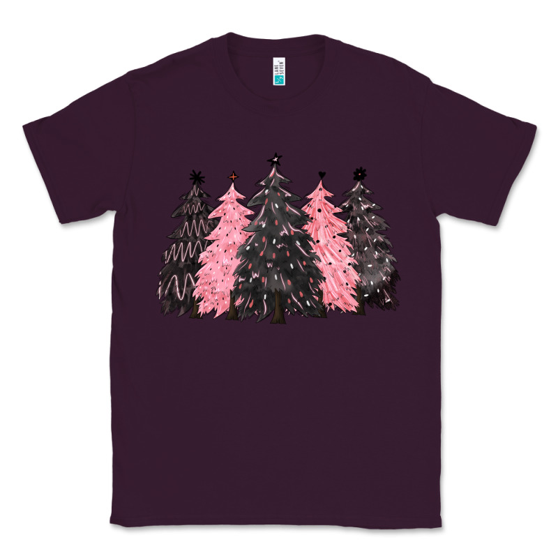 Pink Christmas Trees Classic Tee by CowGirlArtShop | Teevron