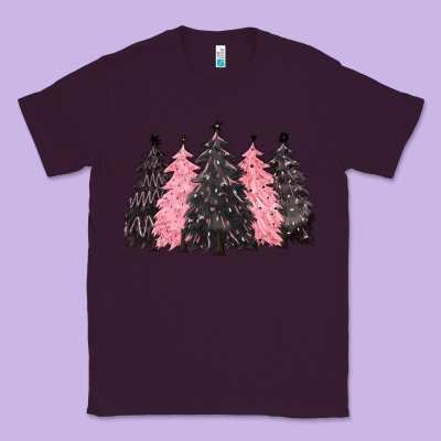 Pink Christmas Trees Classic Tee Designed By Cowgirlartshop