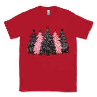 Red pink christmas trees Classic Tee - CowGirlArtShop