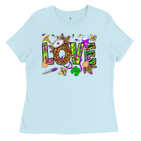 Baby Blue Mardi Gras love Nurse Ladies Tee - HowdyJamesFarm