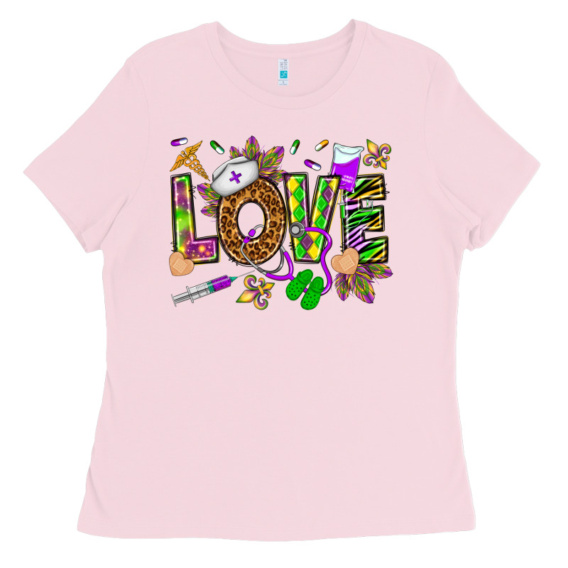 Mardi Gras Love Nurse Ladies Tee by HowdyJamesFarm | Teevron