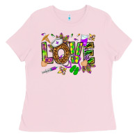 Bubblegum Pink Mardi Gras love Nurse Ladies Tee - HowdyJamesFarm