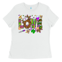 White Mardi Gras love Nurse Ladies Tee - HowdyJamesFarm