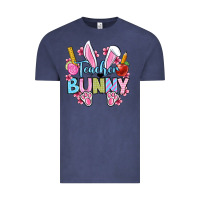 Vintage Denim Easter Teacher bunny Vintage Tee - OliviaCreatesArt