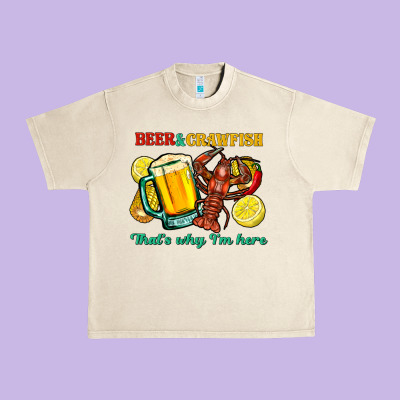 Beer&crawfish That's Why I'm Here Urban Heavy Tee Designed By Fadigitalartstudio