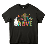 Asphalt He is alive Easter Day Heavy Core Tee - HowdyJamesFarm
