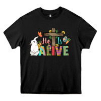 Black He is alive Easter Day Heavy Core Tee - HowdyJamesFarm