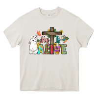 He Is Alive Easter Day Heavy Core Tee | Teevron