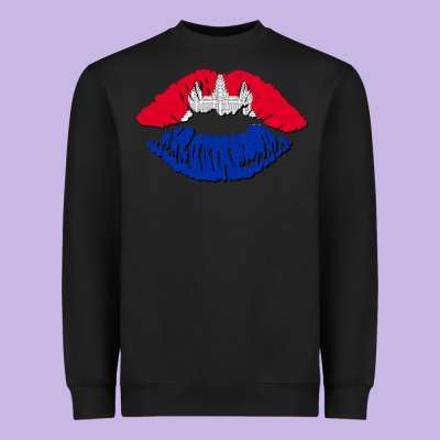 Cambodian Flag Lips Heavyweight Sweatshirt Designed By Adodesignshop